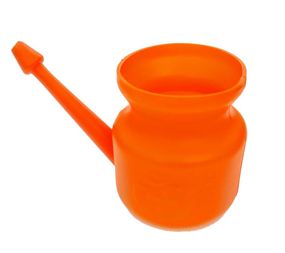 Plastic Jal Neti, Om Printed, 450ml (Orange) with Neti Salt Sachets